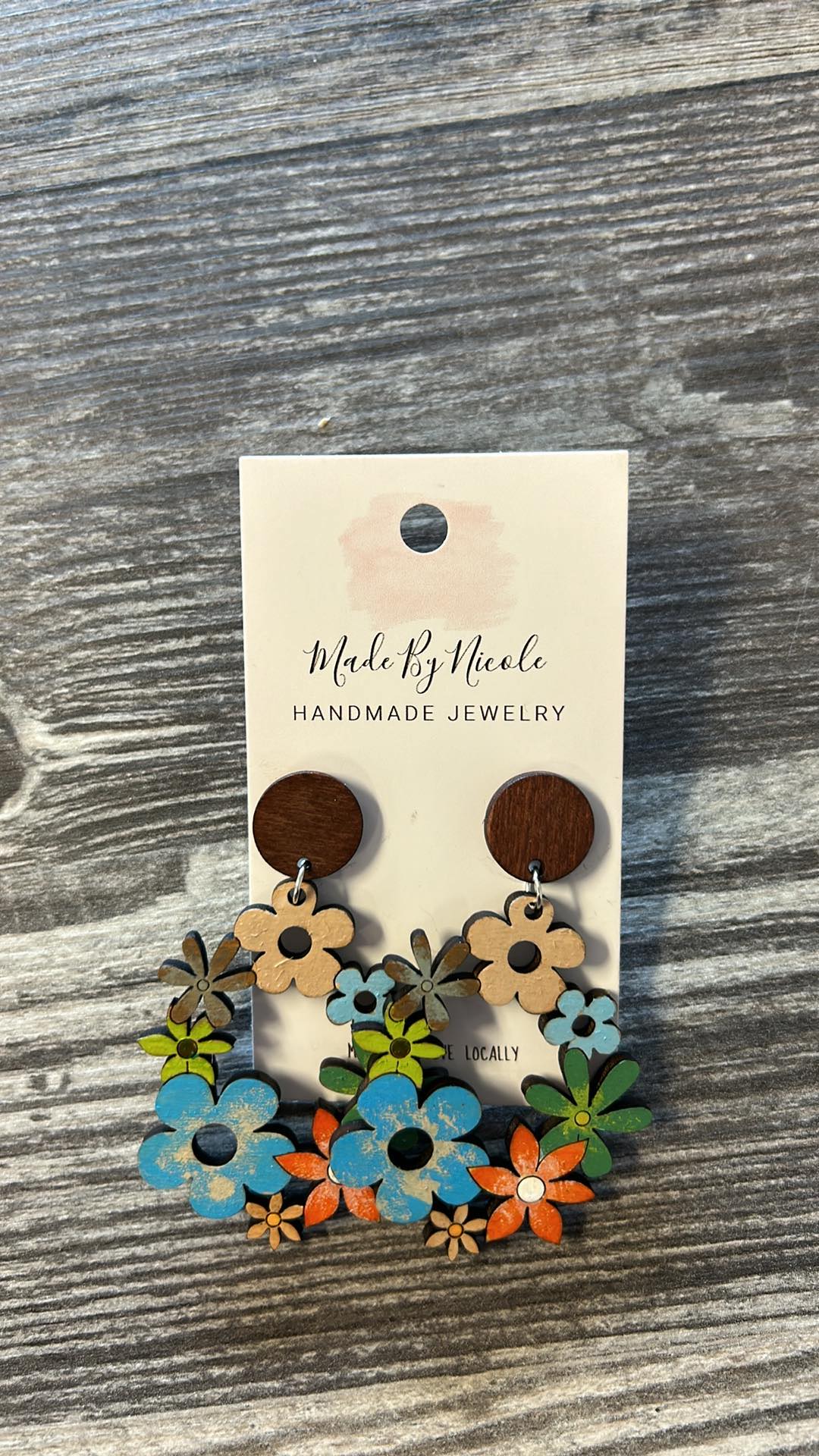 made by nicole large floral earrings
