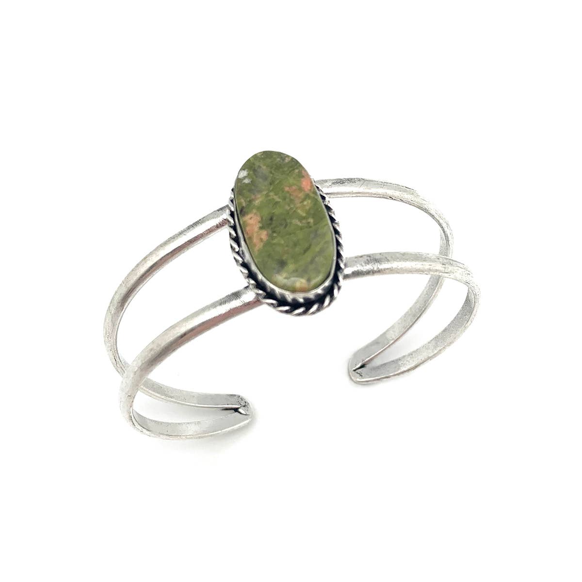 Kashi Semiprecious Stone Cuff Bracelet - Unakite