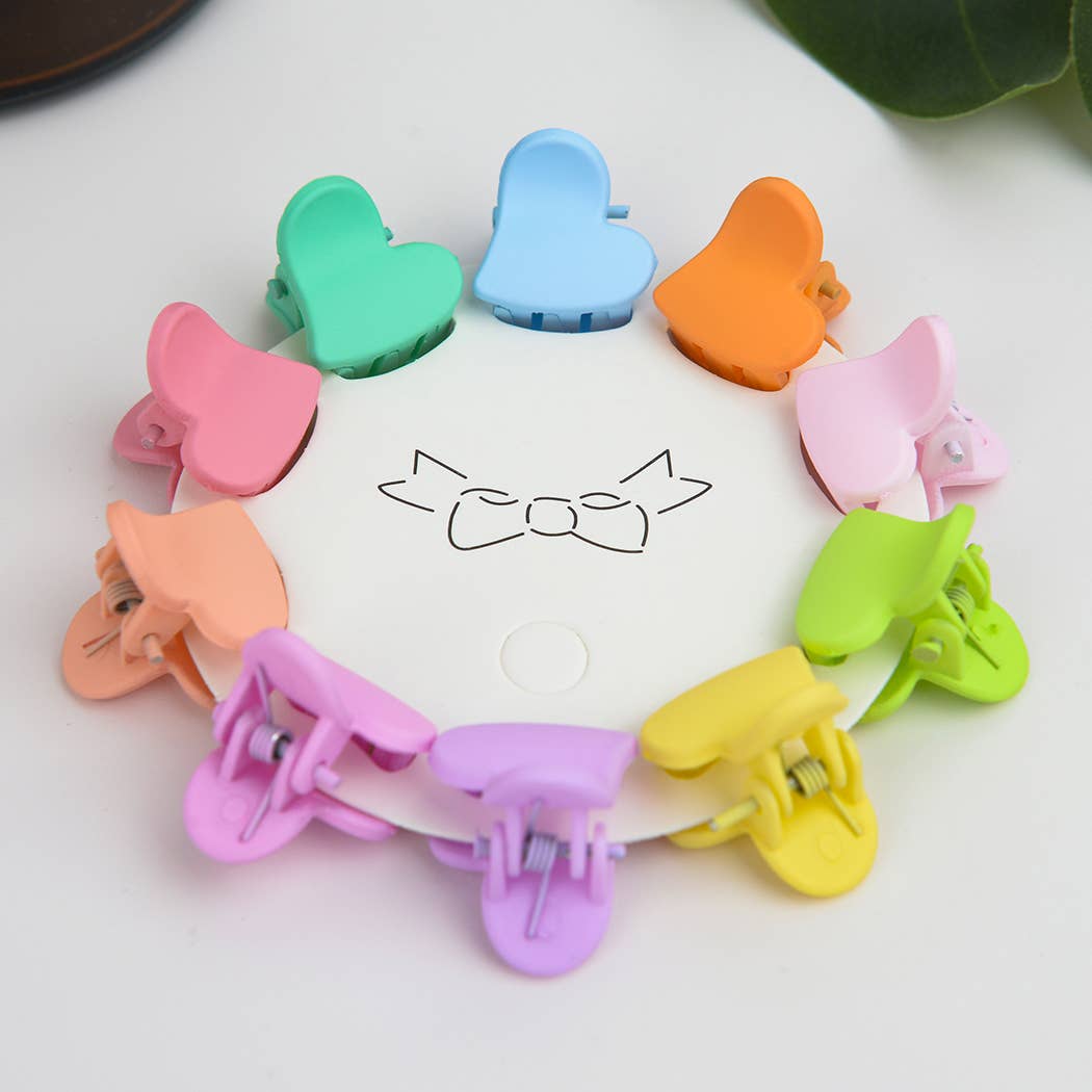 TheDivaSoap  10pcs Cute Cartoon Mini Hair Claw Clips For Girls Heart