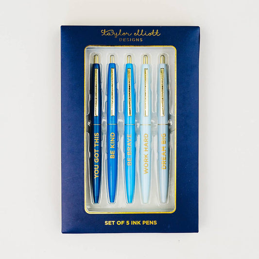 Taylor Elliott Designs Navy Motivational Pen Set