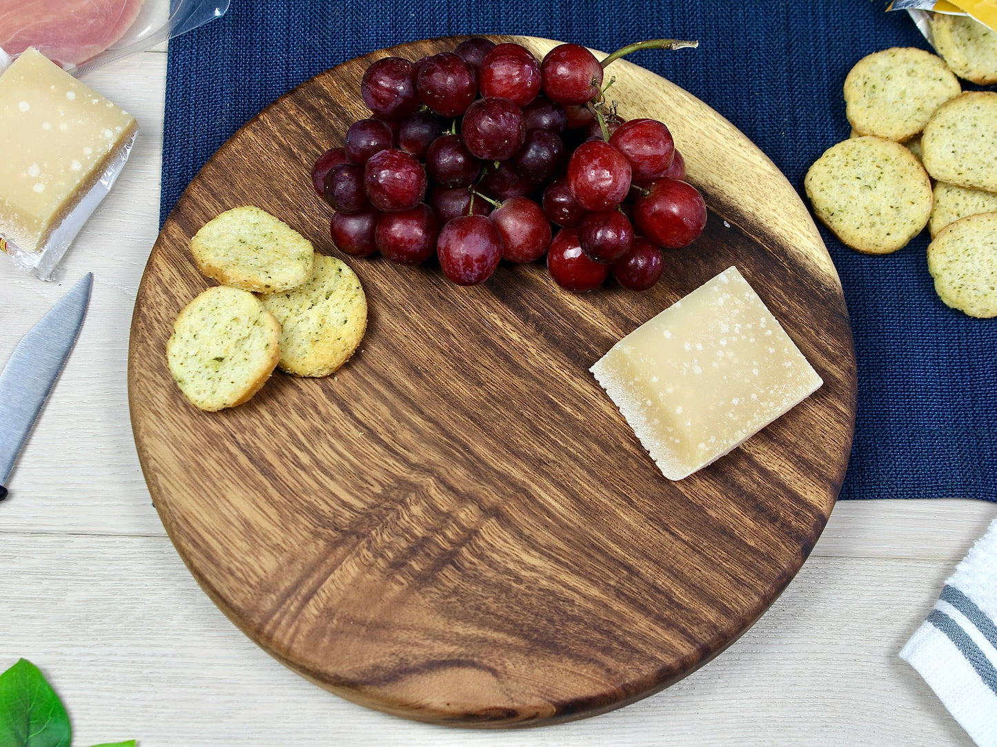 Tuckahoe Hardwoods Small Round Charcuterie Board - Live Edge - Serving Board