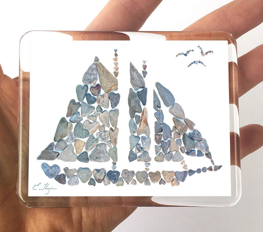 Love Rocks Me® Coastal Magnets schooner