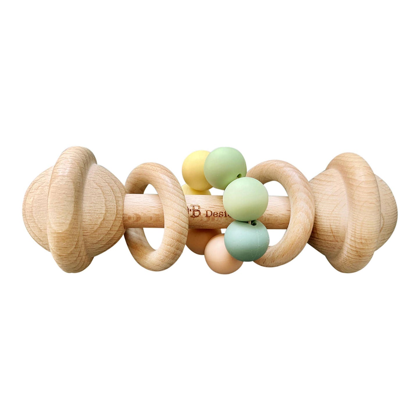 OB Pastel Multi-Color Wooden Rattle Toy