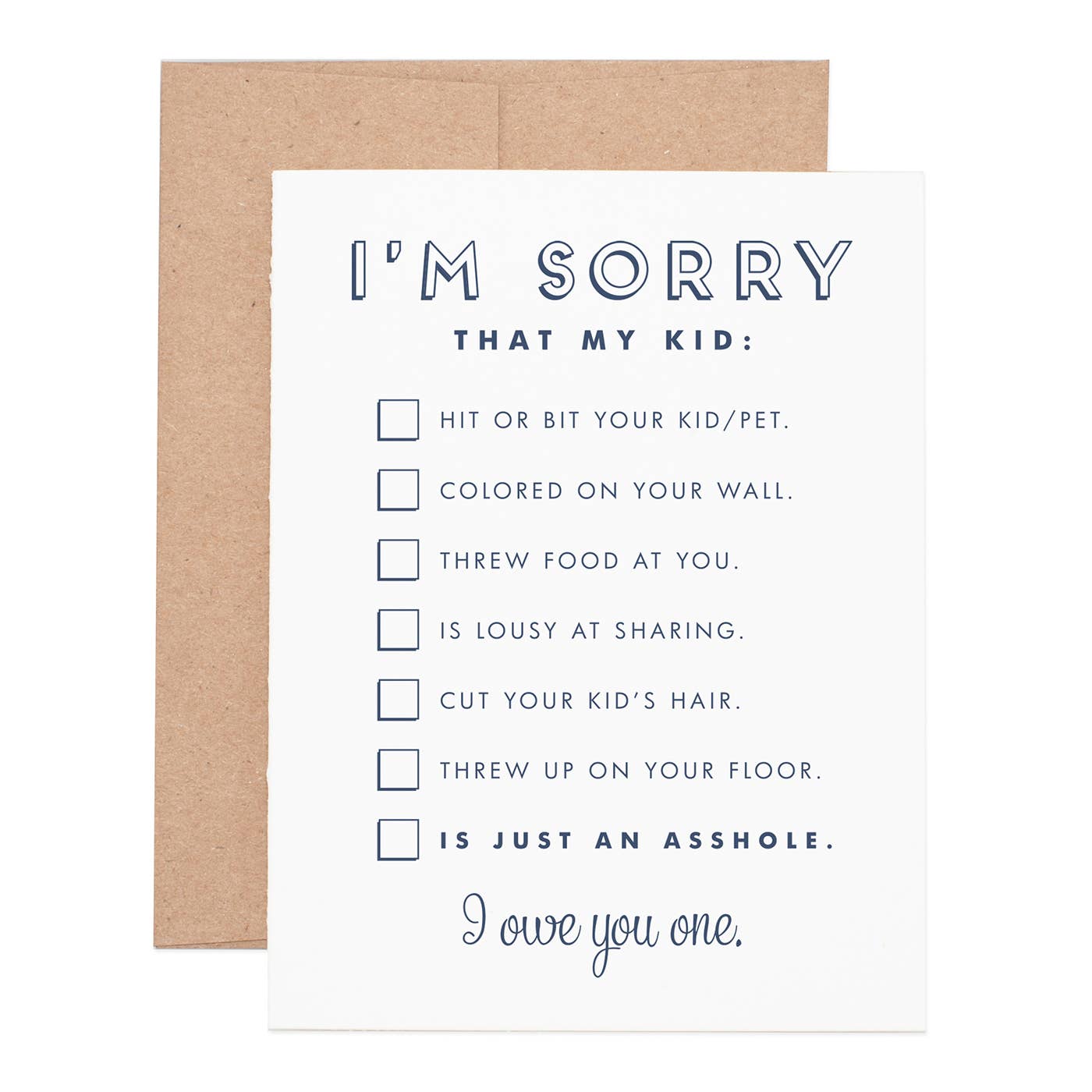 Ruff House Print Shop I’m Sorry…Asshole Kid Greeting Card