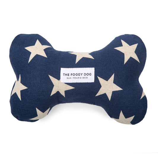 The Foggy Dog Navy Stars Dog Squeaky Toy